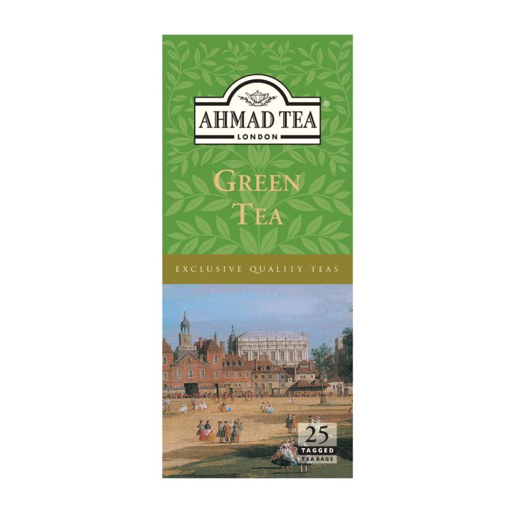 Ahmad Tea Green Tea Pure (25 Teabags - Tagged)