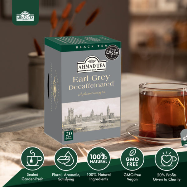ahmad tea earl grey tea decaf 20s foil