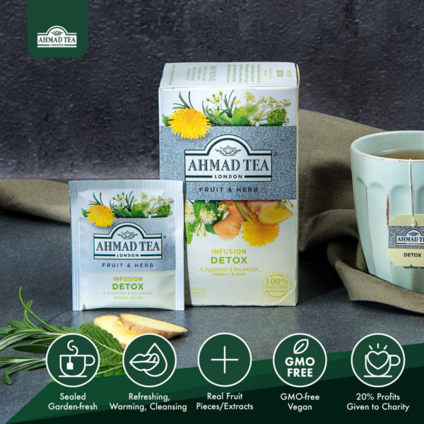 ahmad tea detox tea fruit & herbal infusions 20s foil