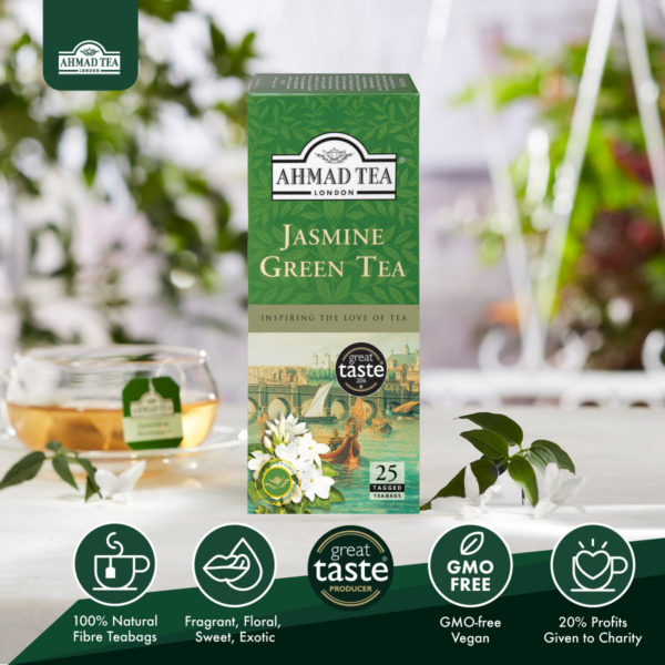 ahmad tea jasmine green tea 25s tagged